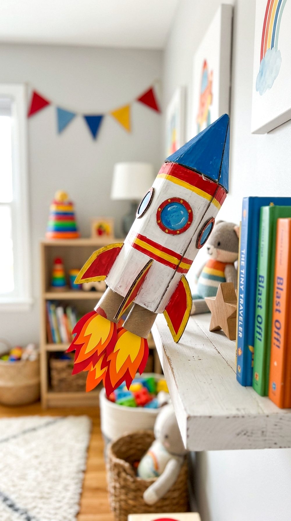 Cardboard Rocket Wall Decor