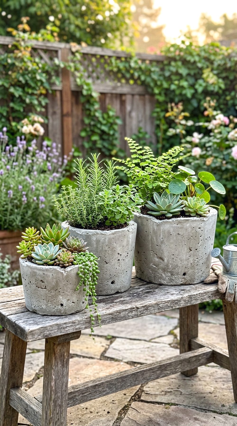 Cement Planter Trio