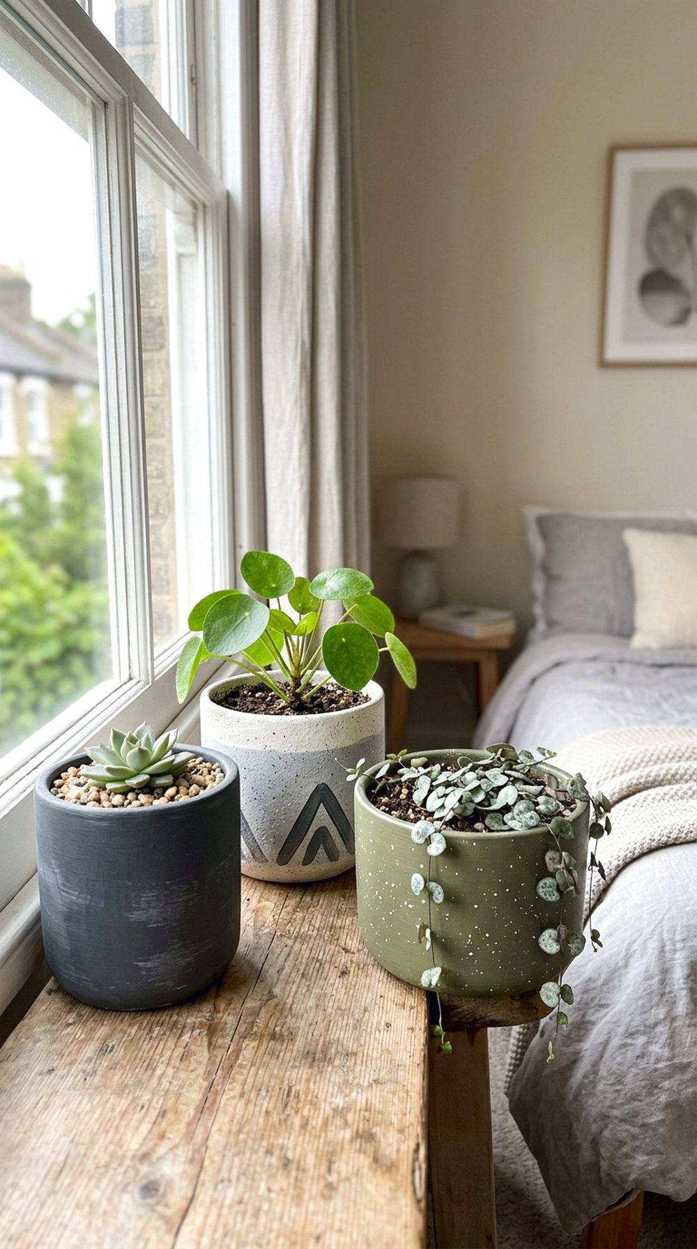 Charcoal Painted Plant Pots