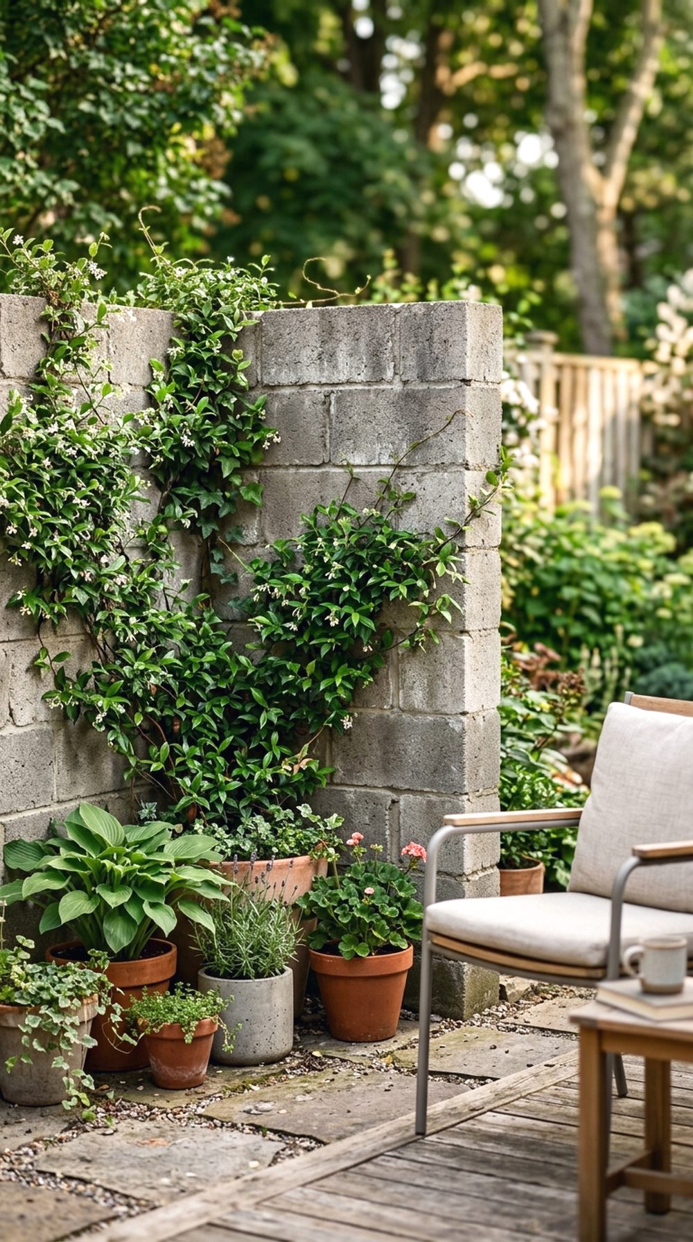 Cinder Block Privacy Garden Wall