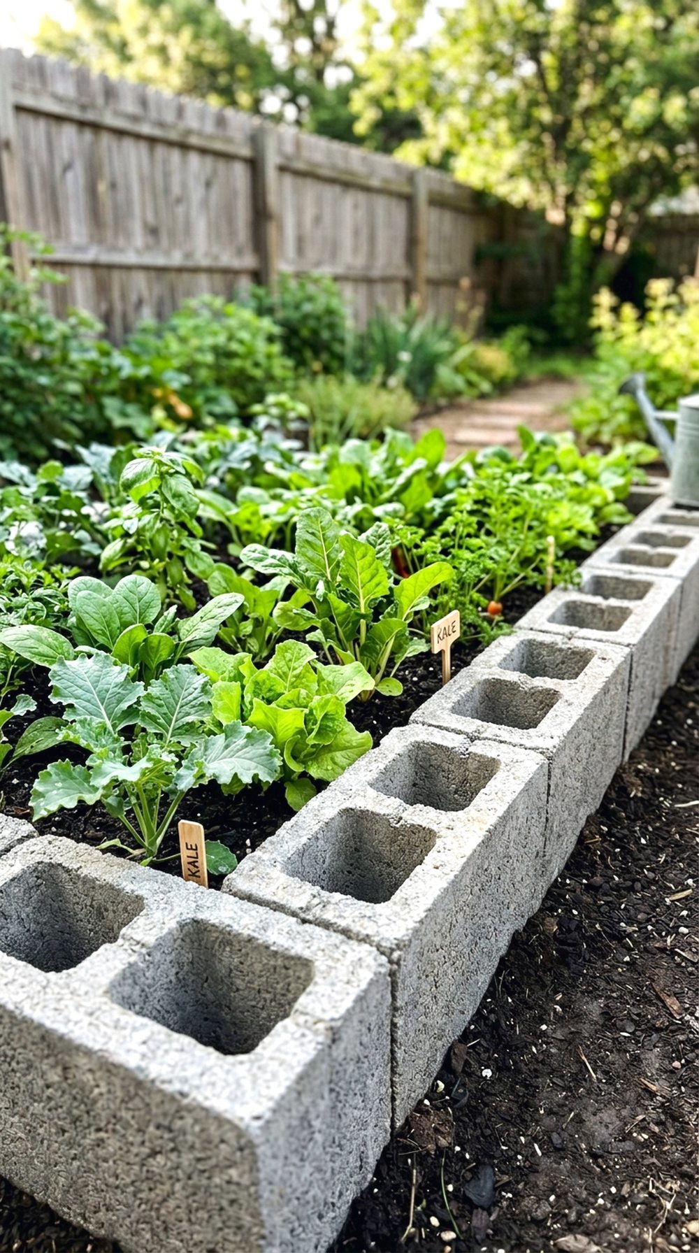 Cinder Block Raised Garden Wall