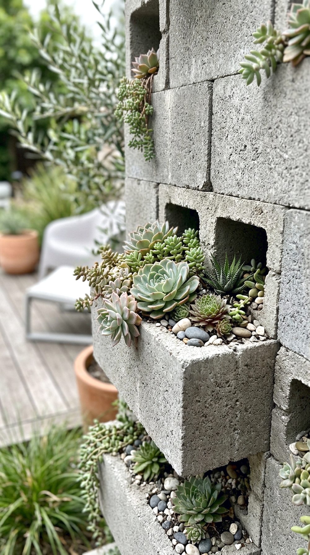 Cinder Block Succulent Wall