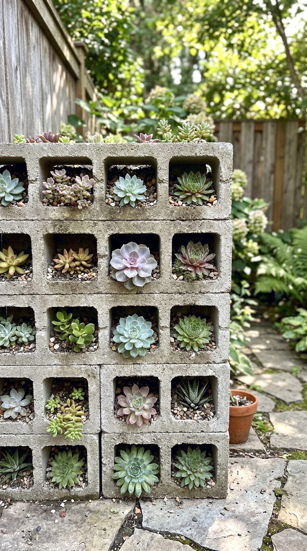 Cinder Block Succulent Wall
