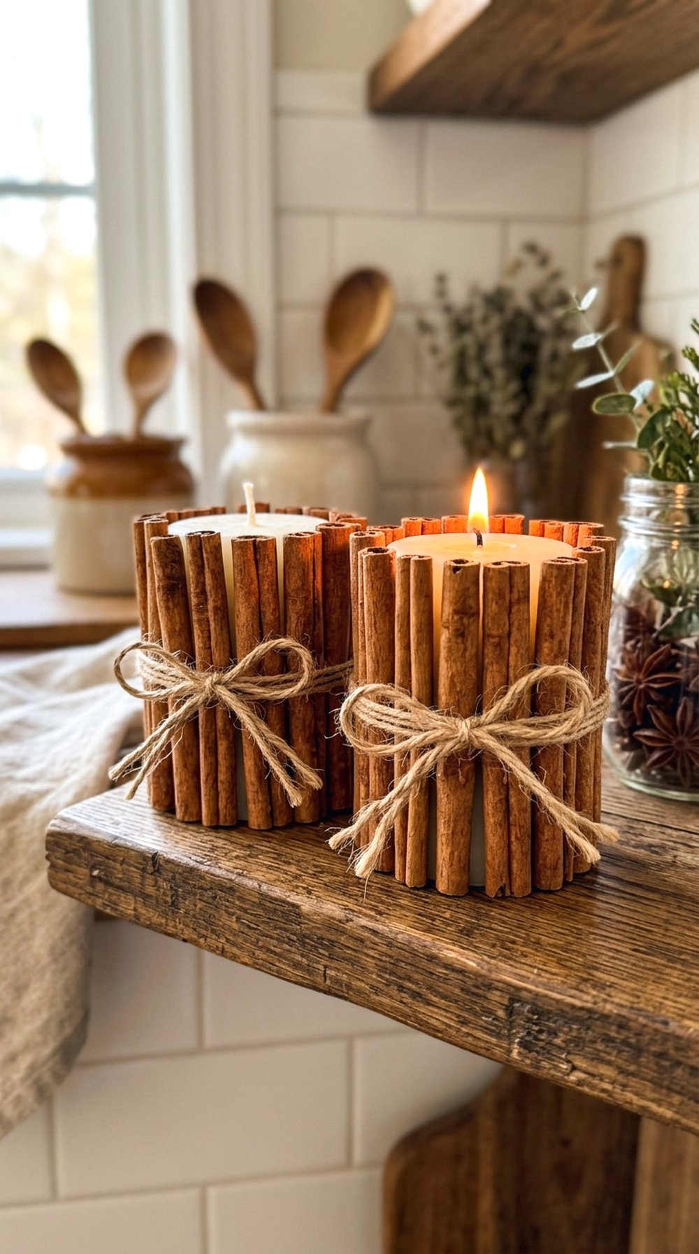 Cinnamon Stick Candle Wraps