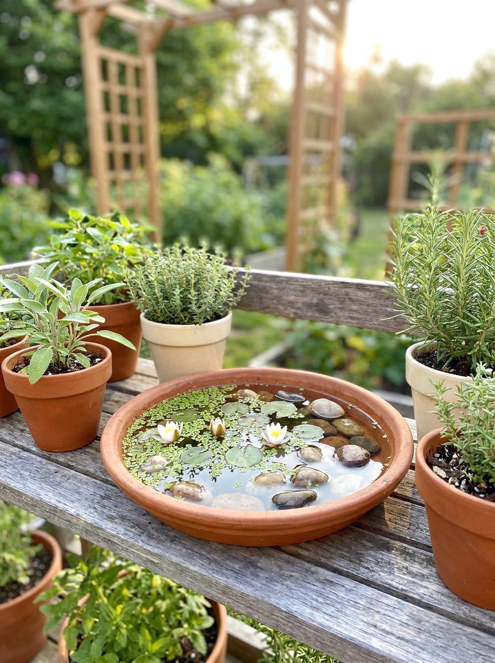 Clay Pot Saucer Micro Pond