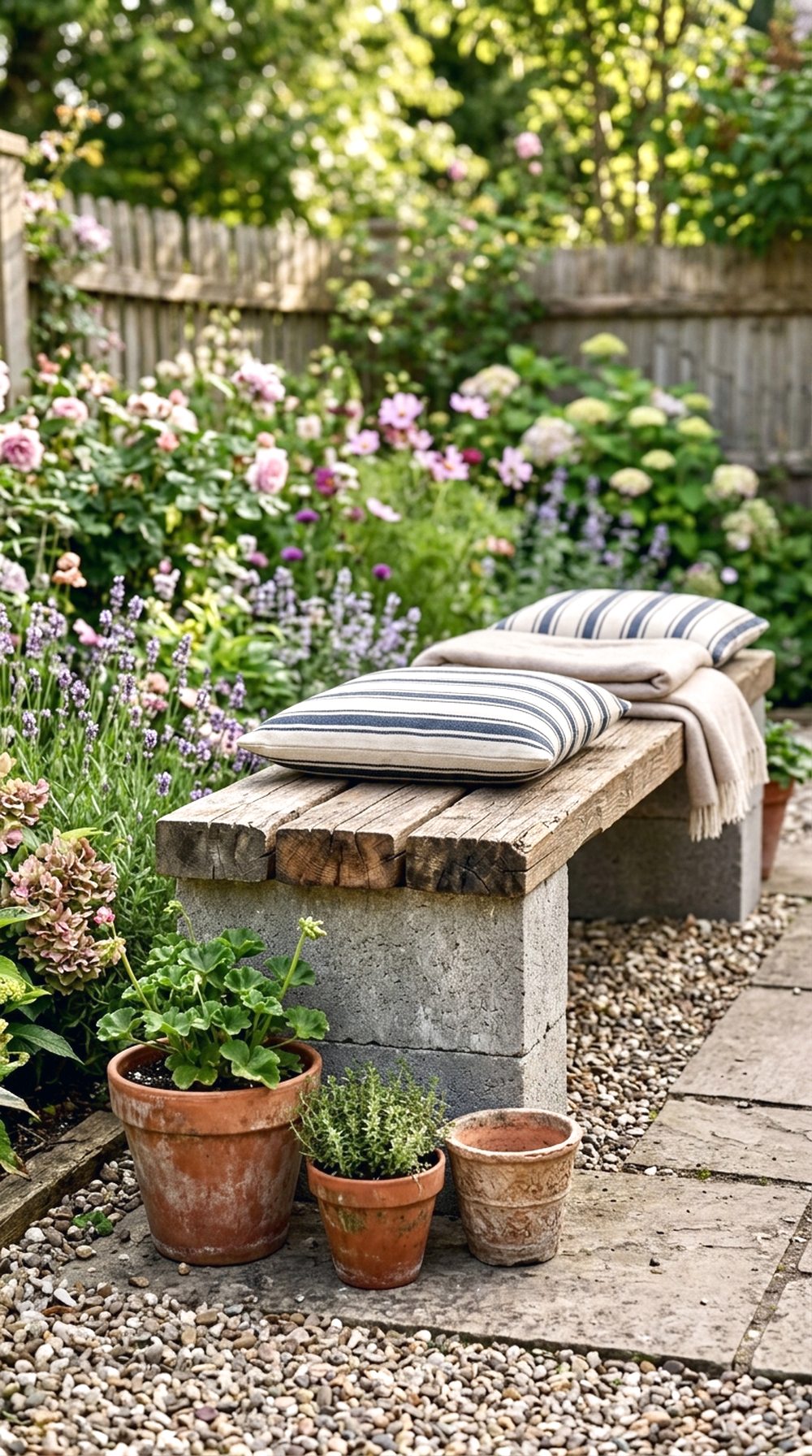 Concrete Block Garden Bench