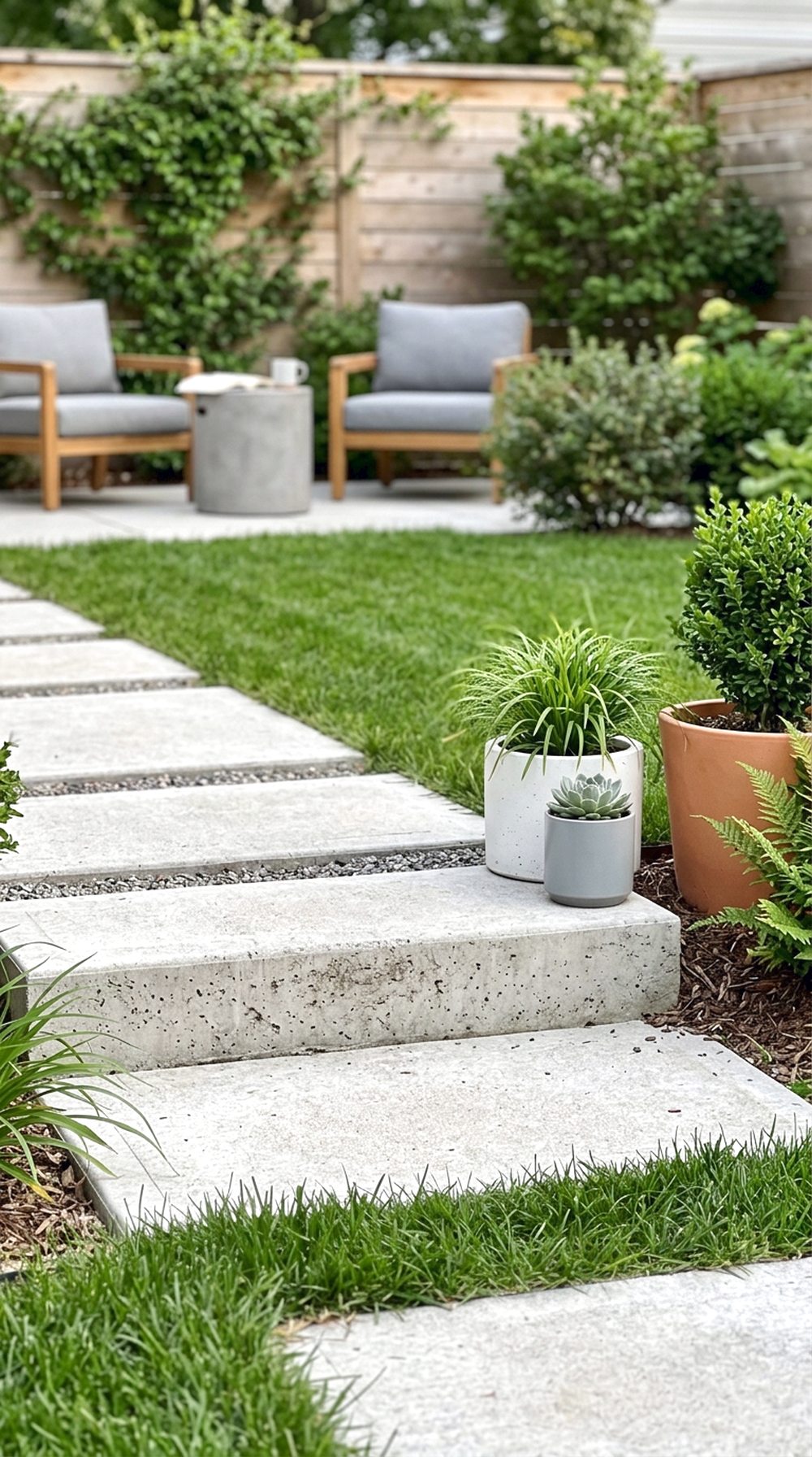 Concrete Paver Garden Steps