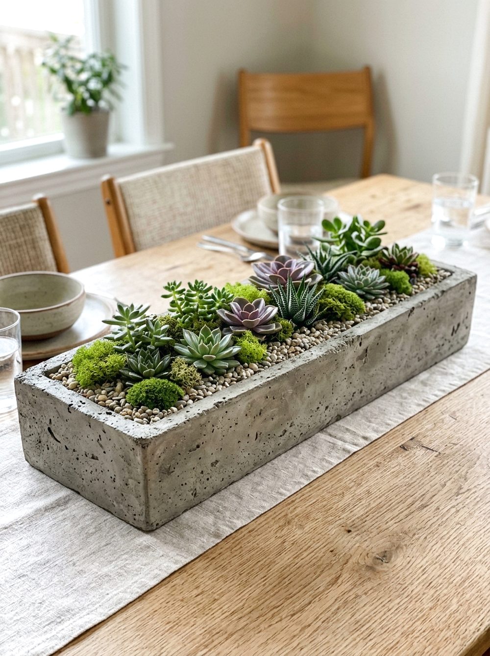 Concrete Planter Centerpiece