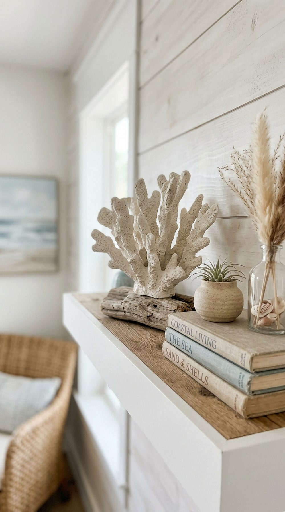 Coral Inspired Shelf Decor