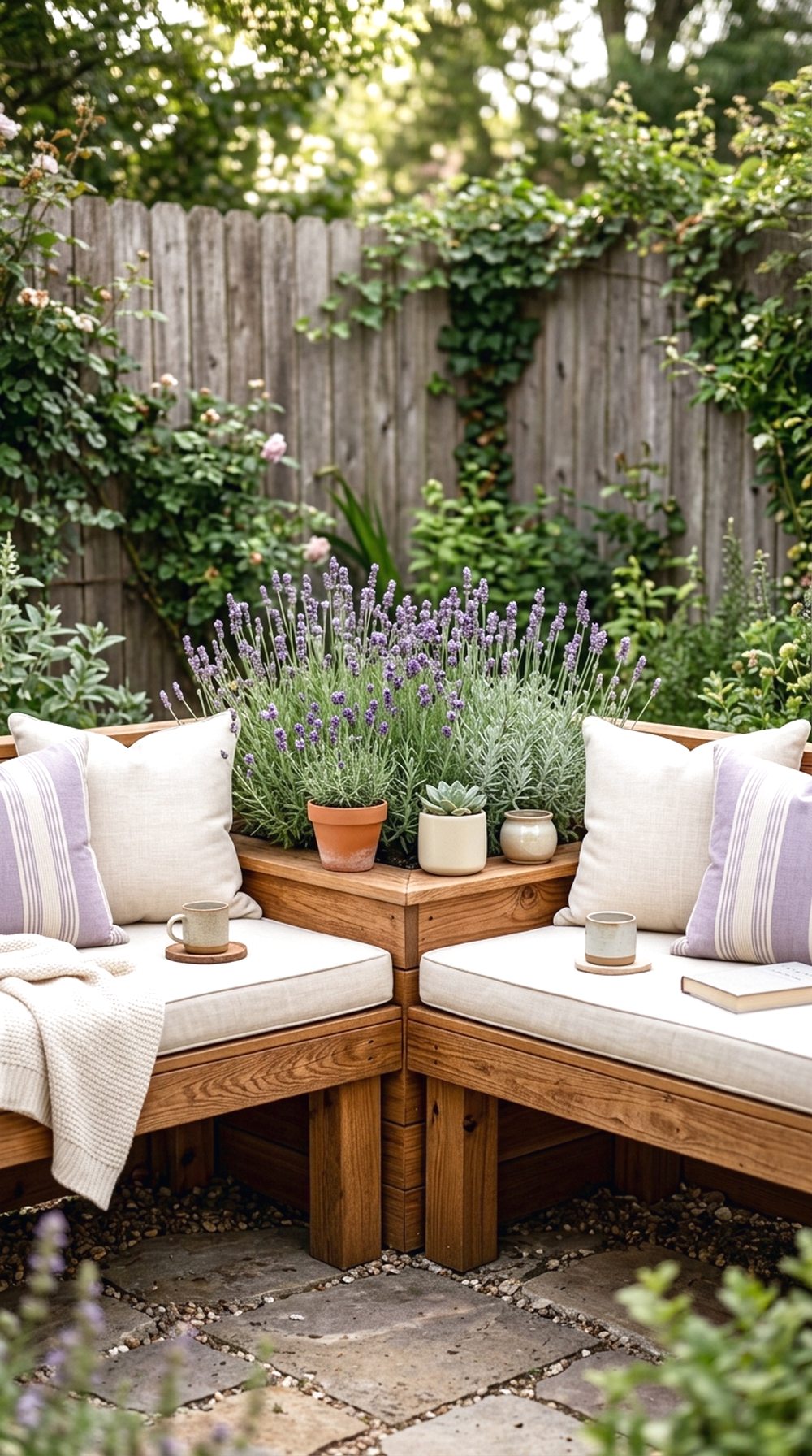 Corner Bench with Planters