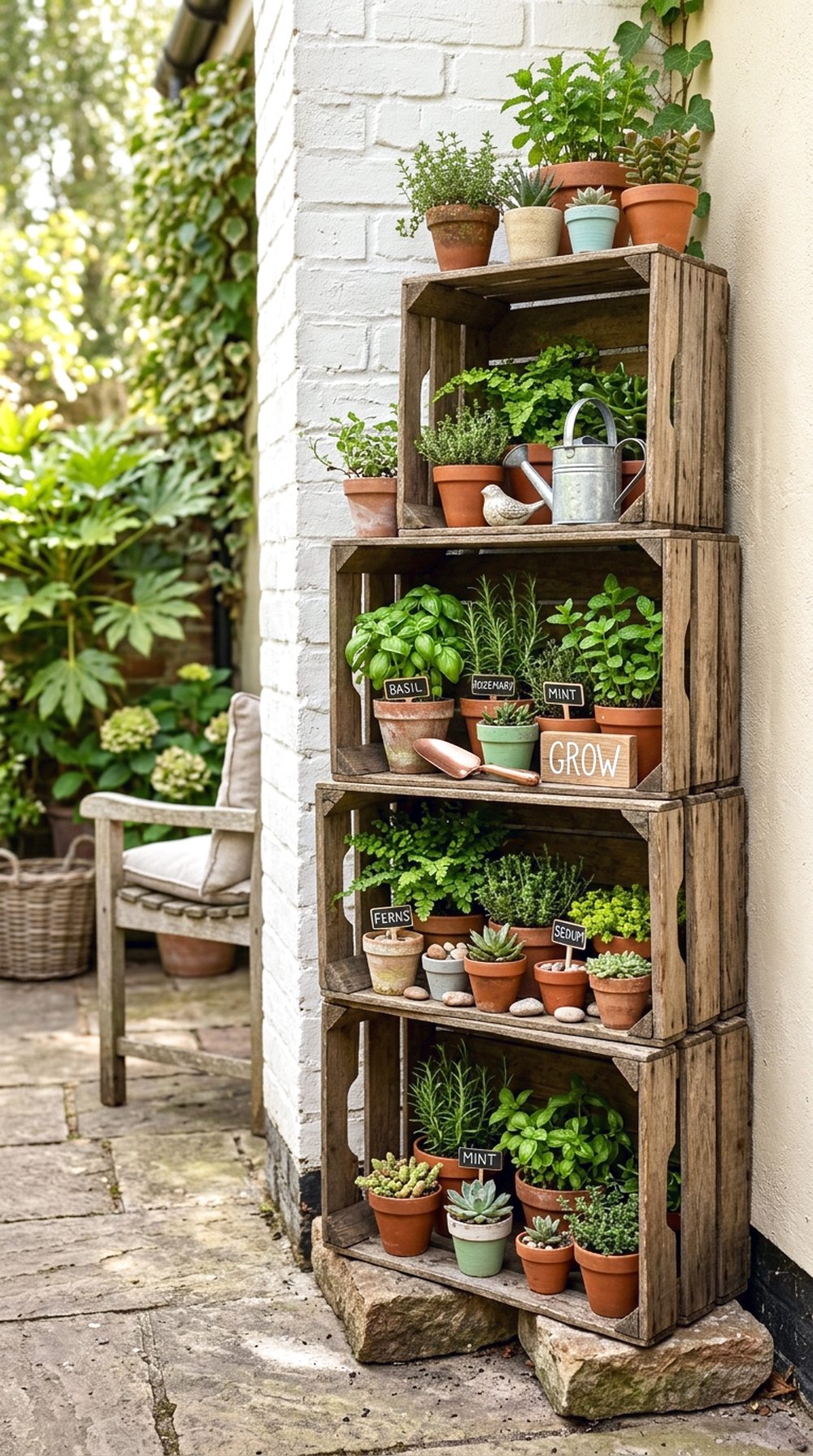 Corner Crate Garden