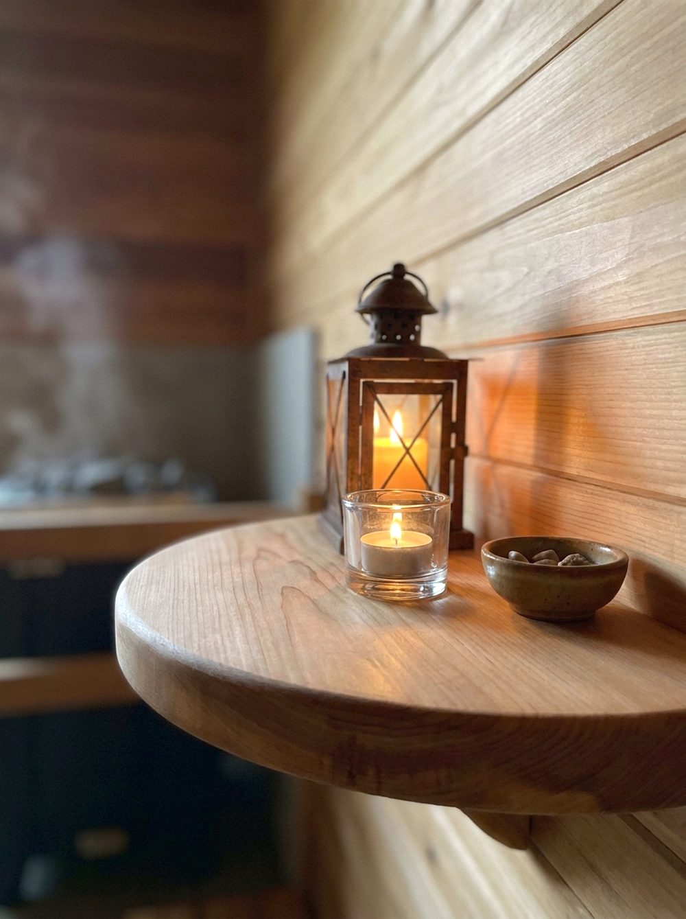 Corner Sauna Light Shelf