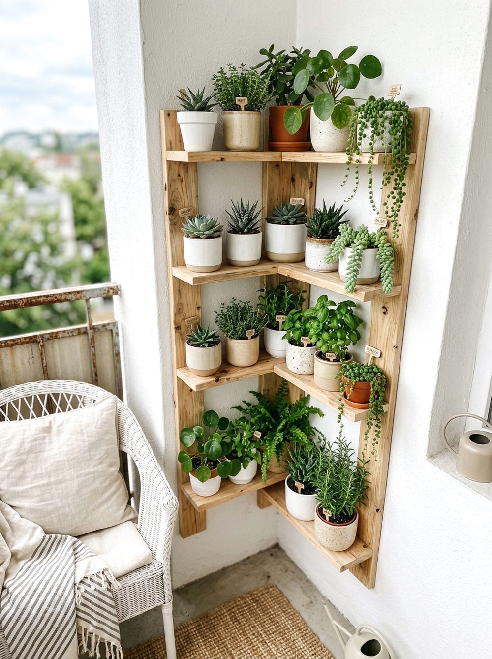Corner Shelf Plant Wall