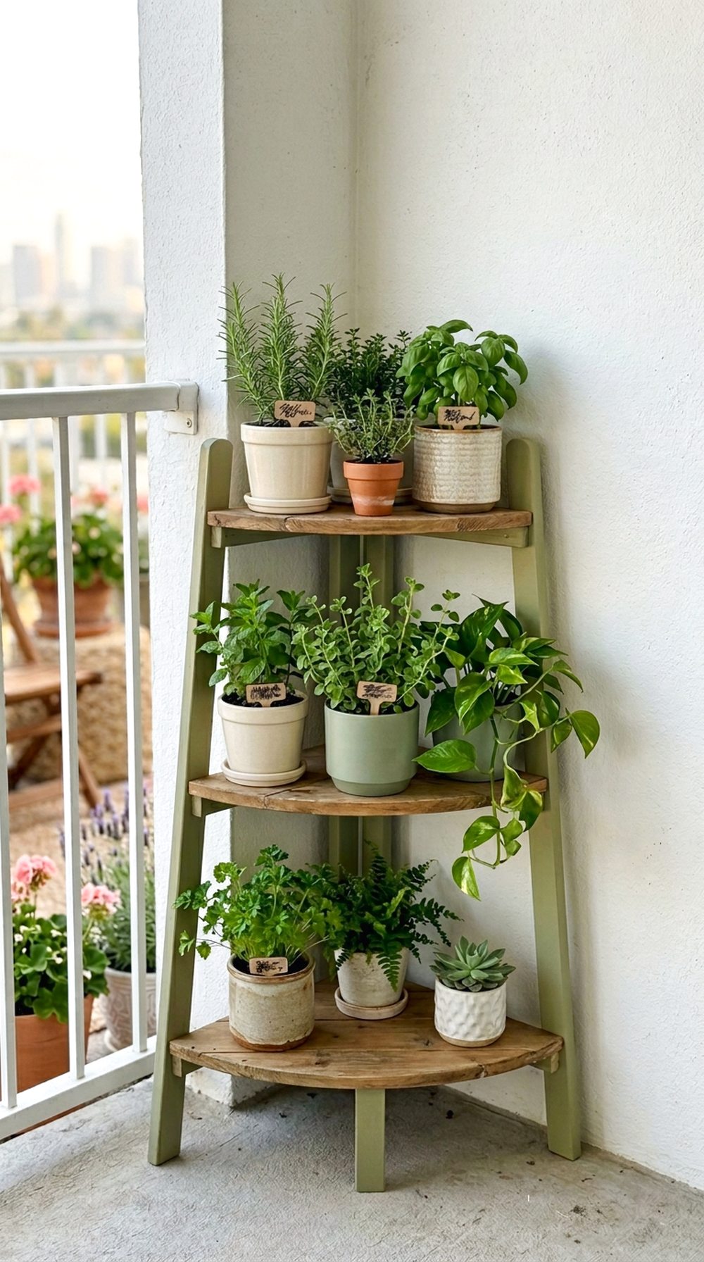 Corner Tiered Plant Stand