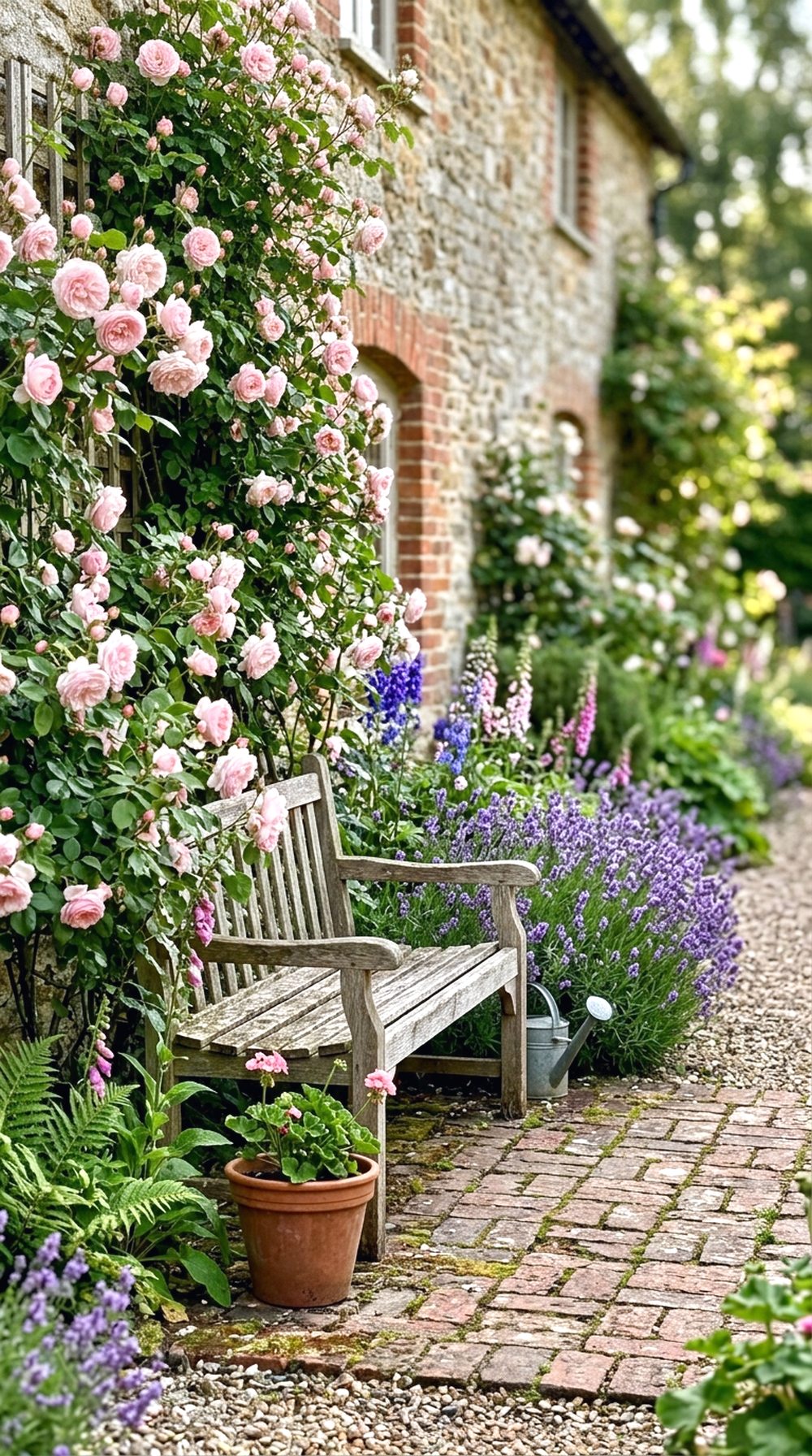 Cottage Rose Garden Corner