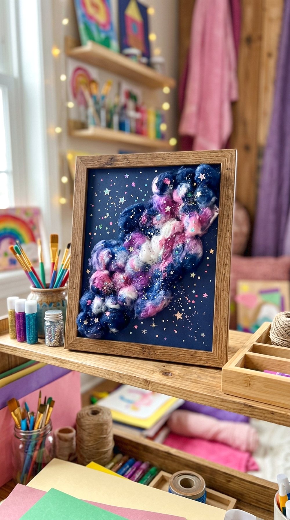 Cotton Ball Galaxy Art