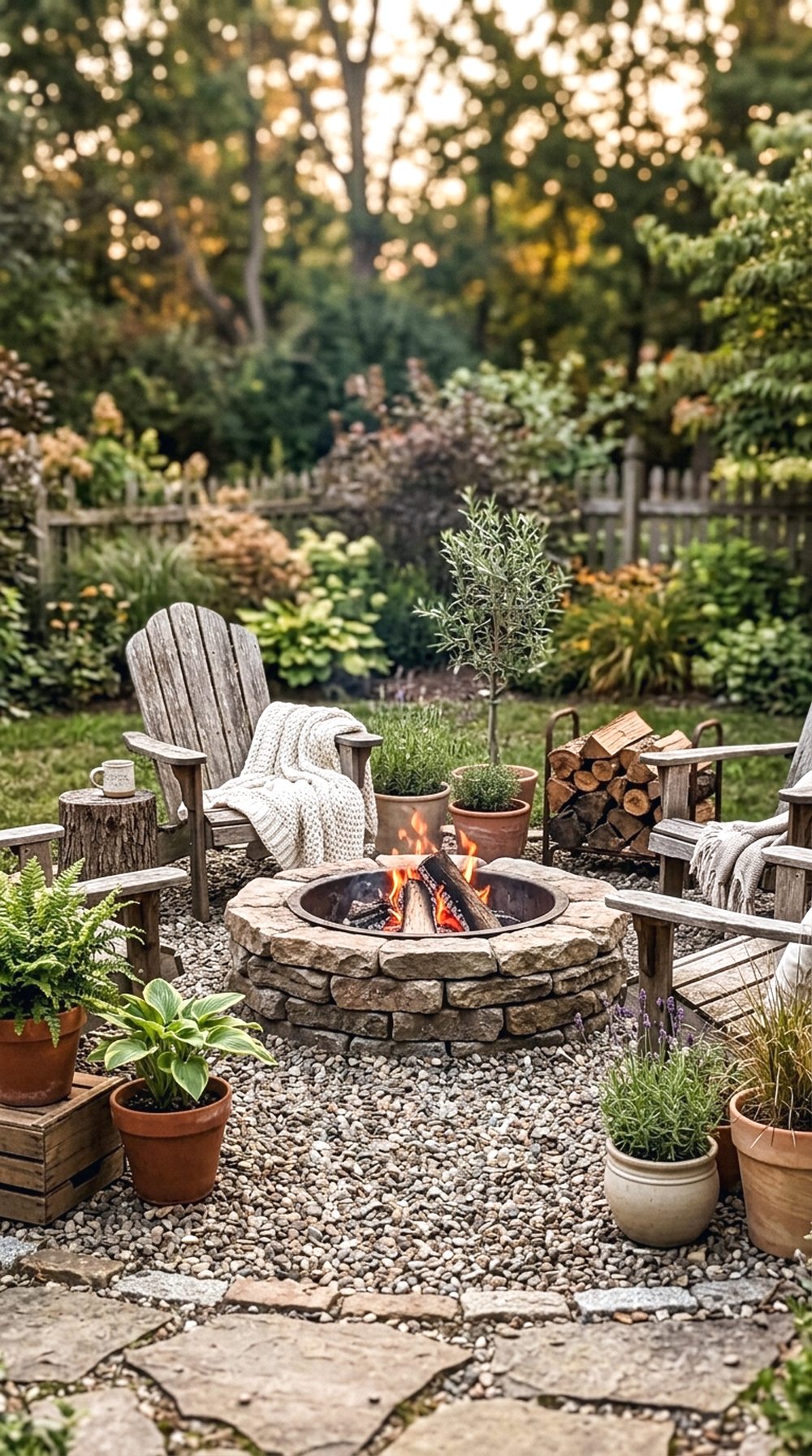 Cozy Gravel Fire Pit Corner
