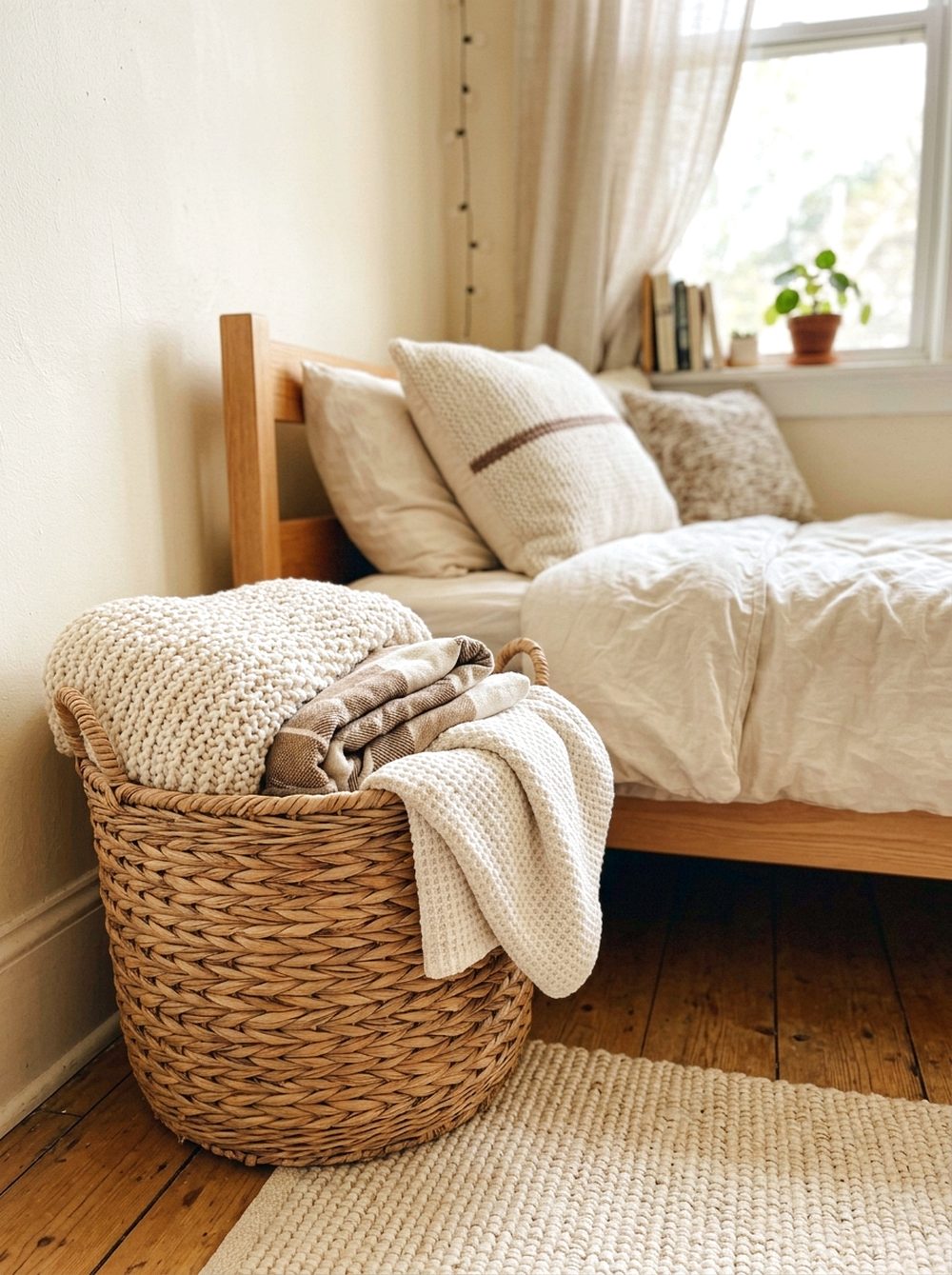 Cozy Throw Blanket Basket