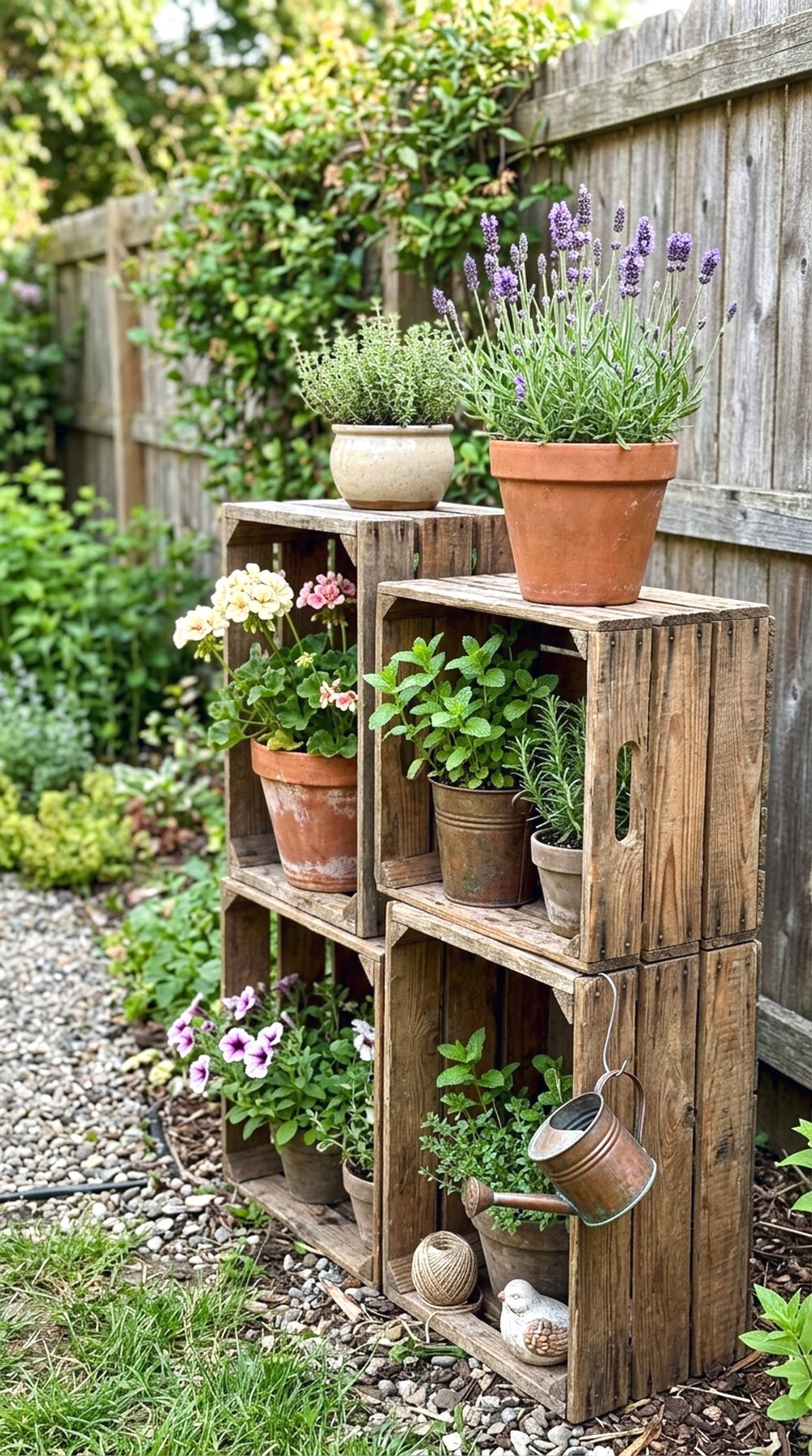 Crate Stack Plant Shelf