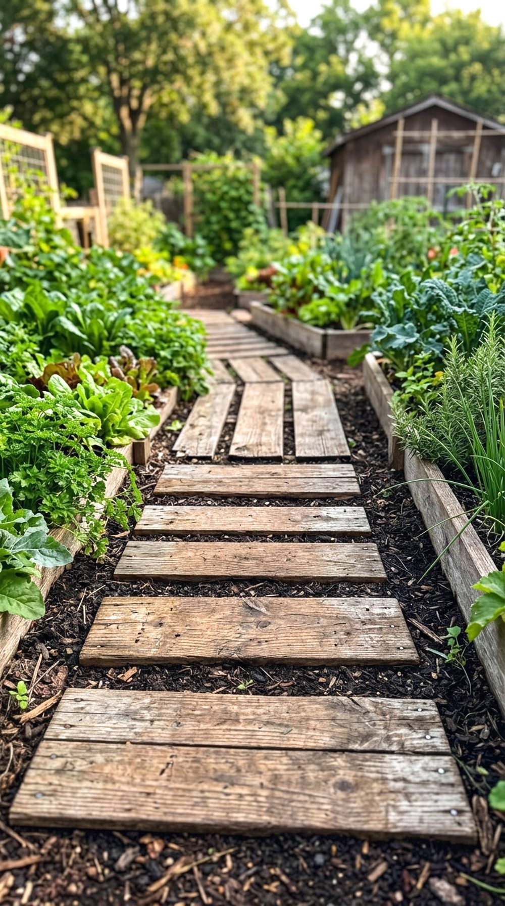 Crushed Stone Path With Plants