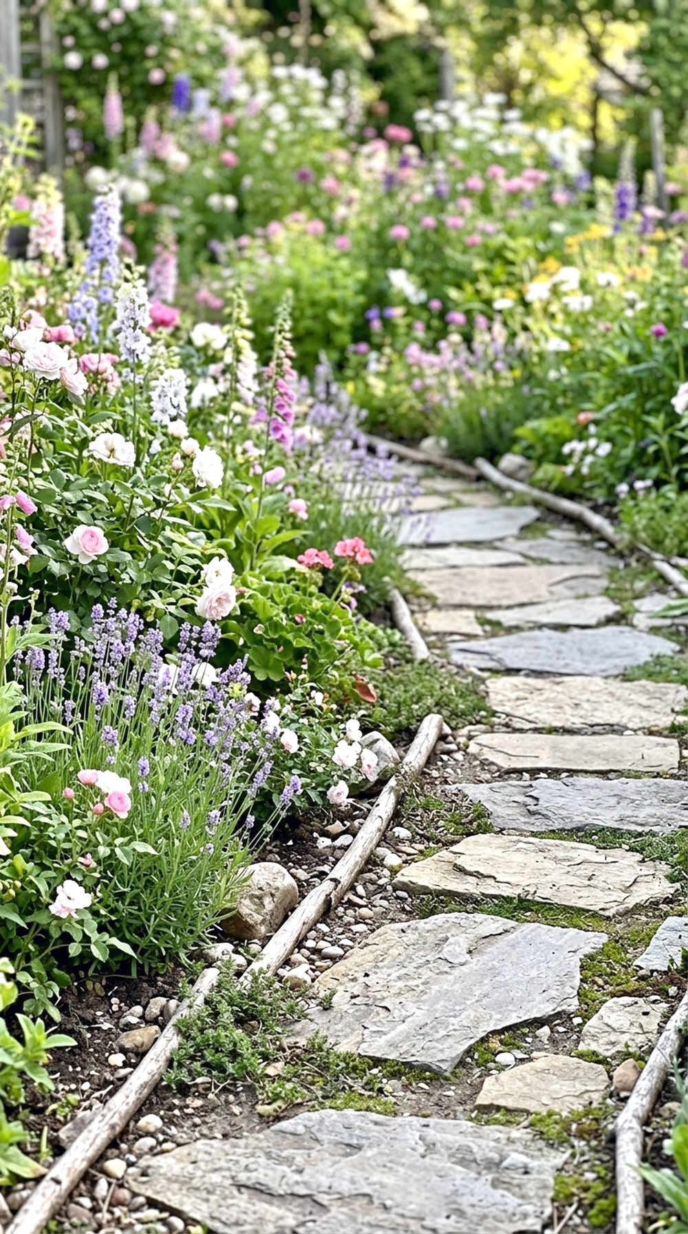 Curved Flower Bed Walkway
