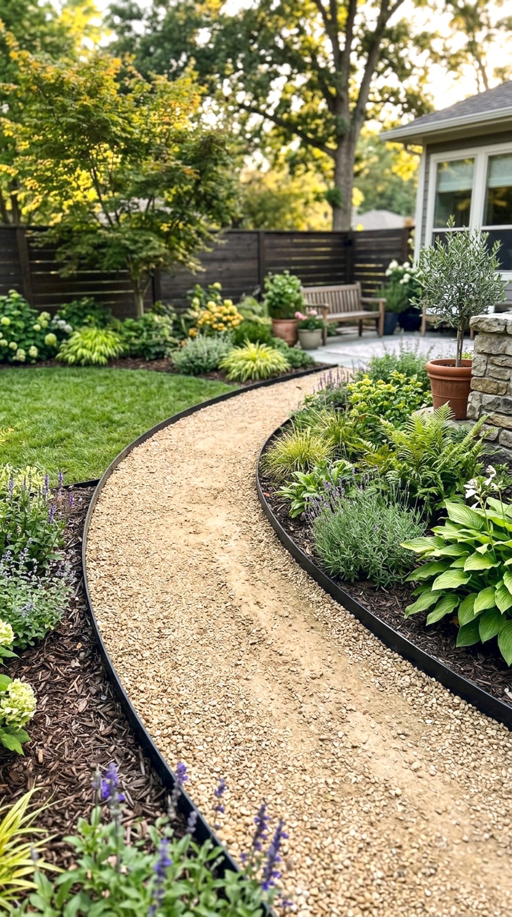 Curved Garden Path With Edging