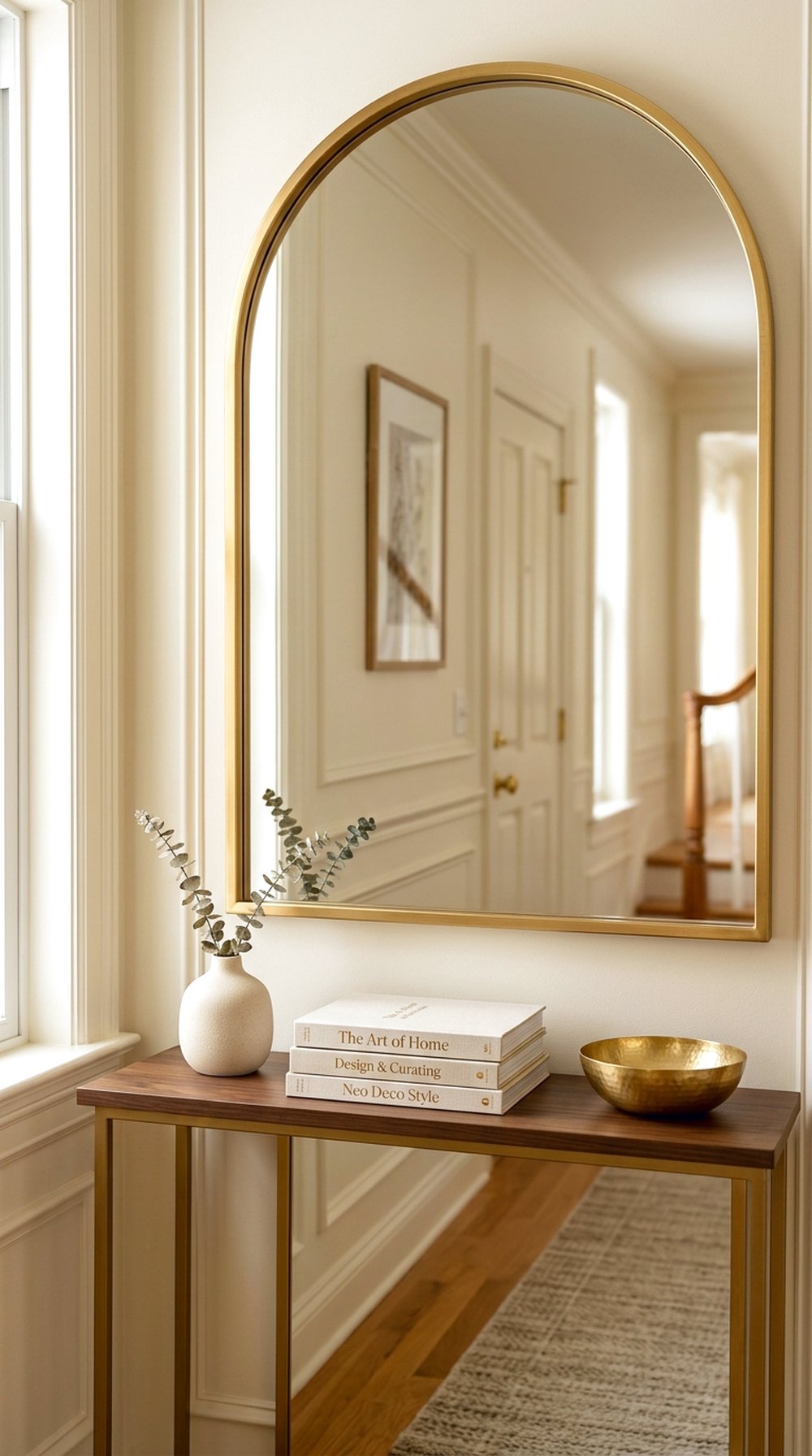 Curved Gold Mirror