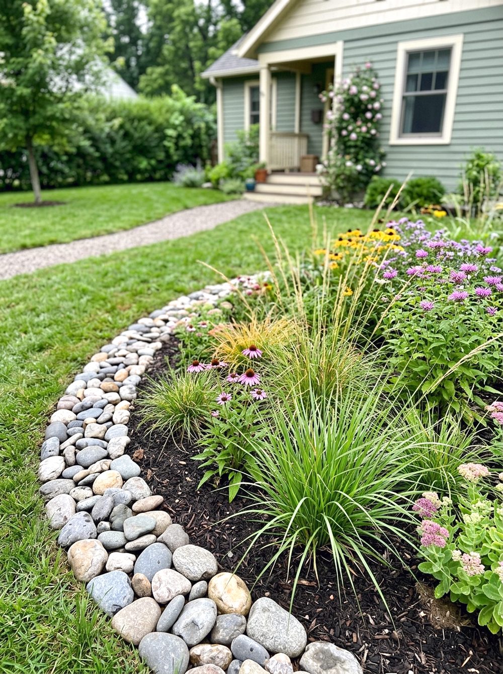 Curved Rain Garden Bed