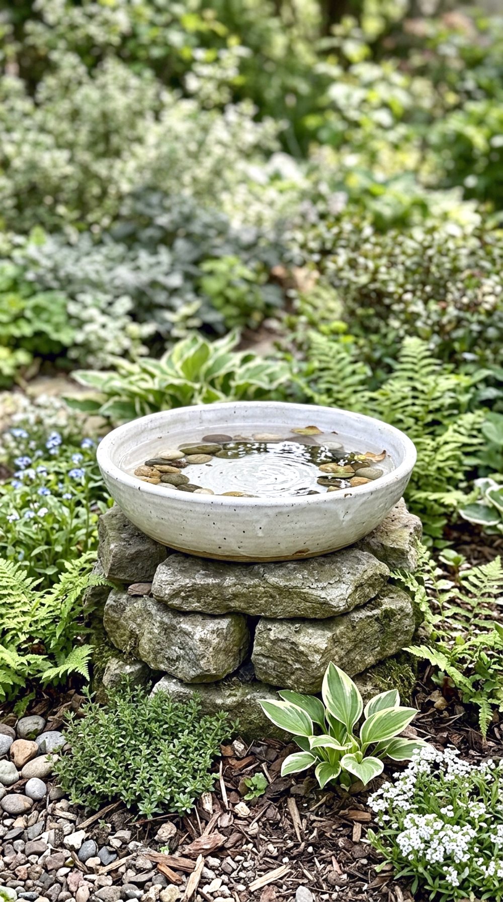 DIY Bird Bath Corner