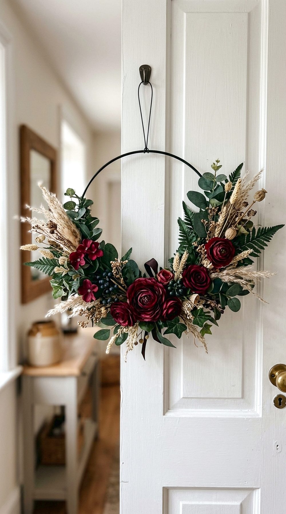 Dark Floral Hoop Wreath
