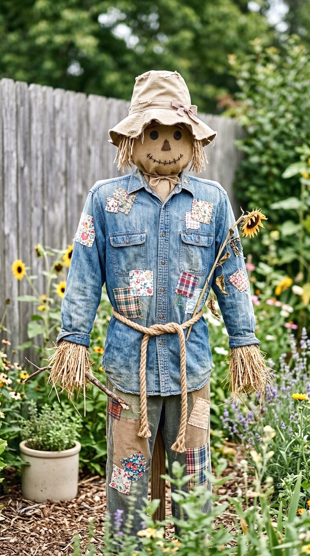Denim Pocket Scarecrow