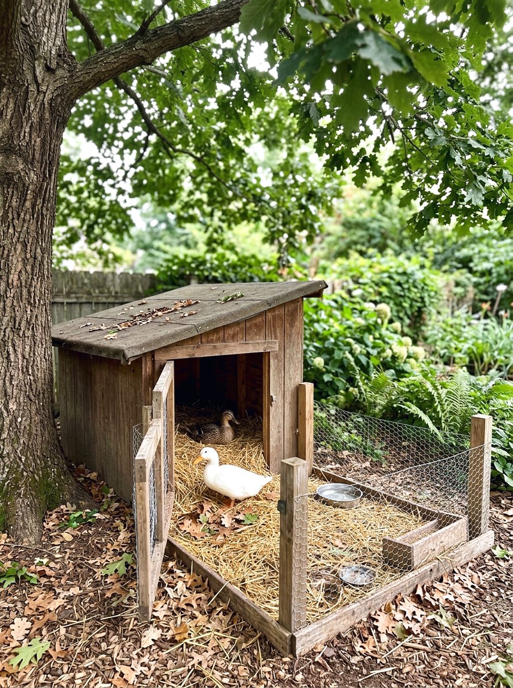 Duck Coop Under a Tree