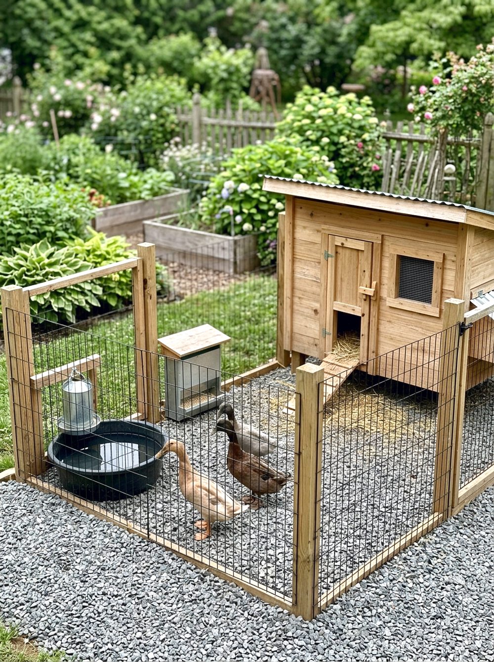 Duck Coop with Gravel Drainage