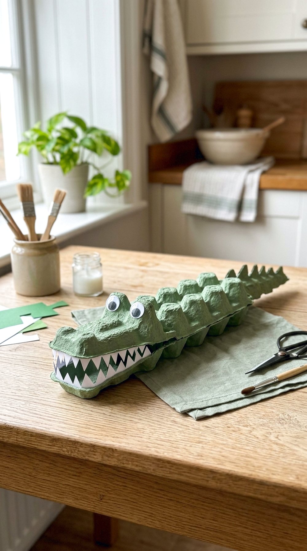 Egg Carton Crocodile