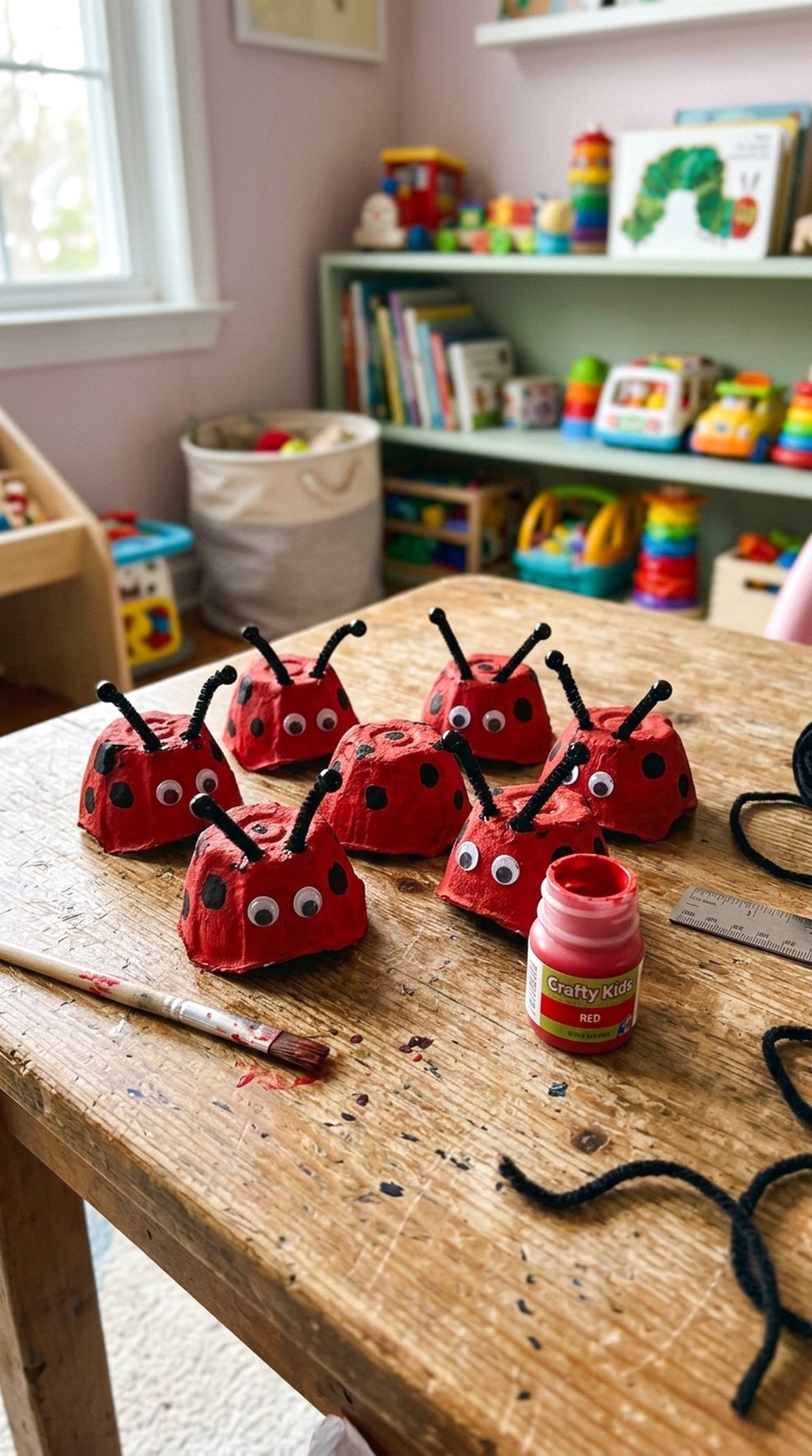 Egg Carton Ladybugs