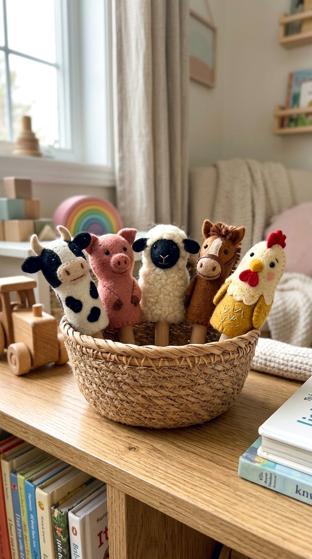 Felt Farm Animal Finger Puppets