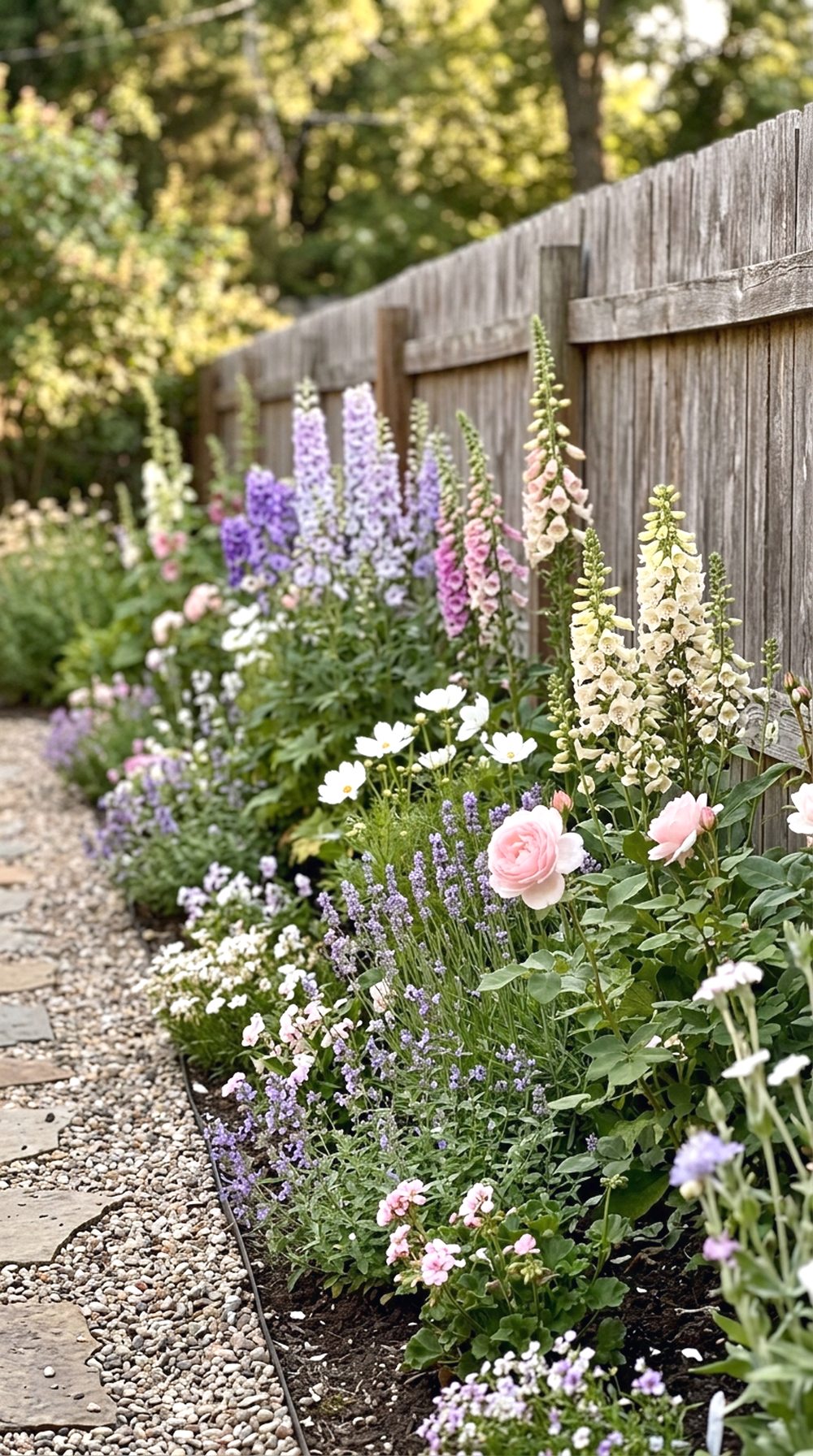Fence Line Flower Garden