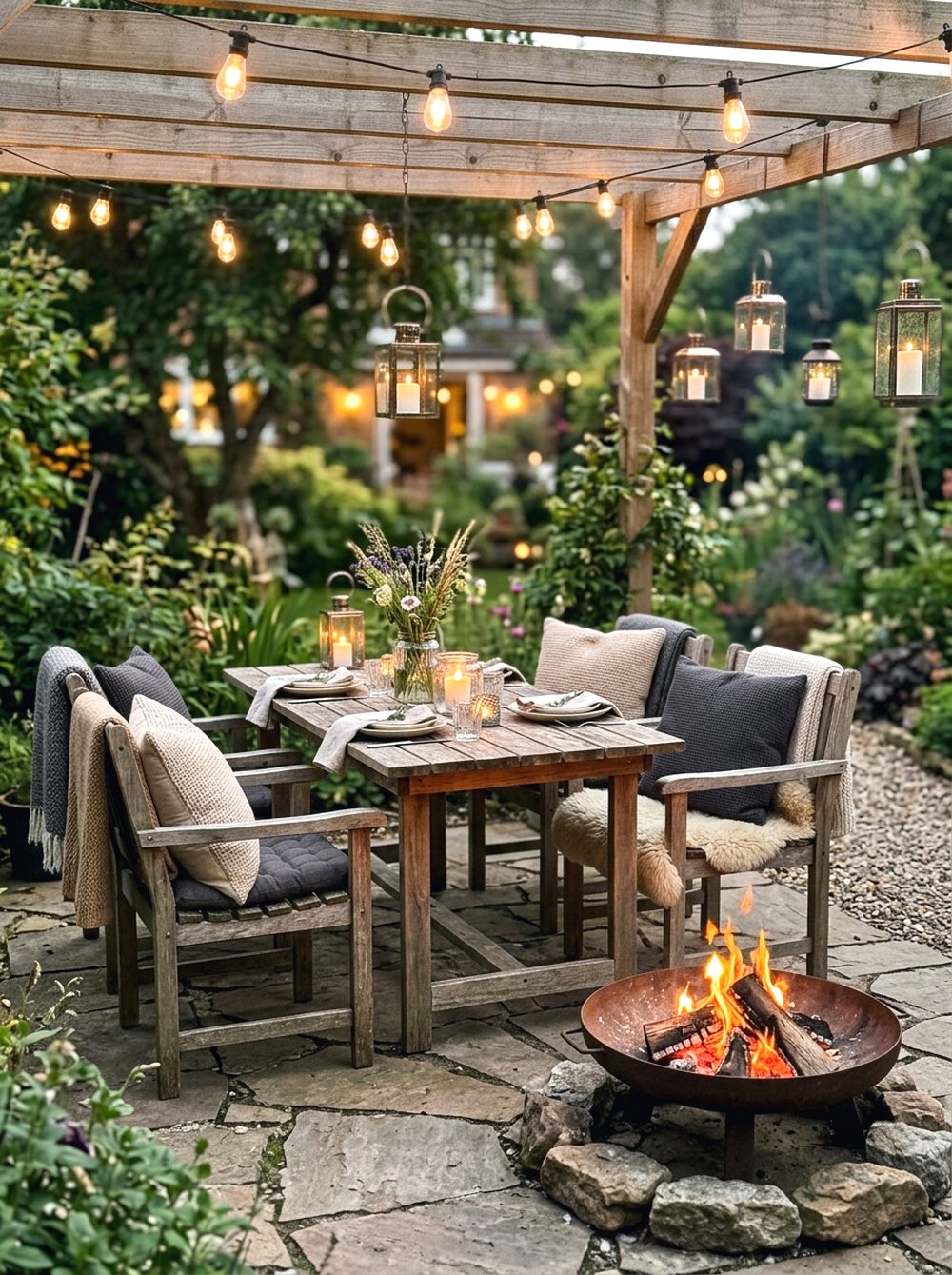 Fire Pit Dining Space
