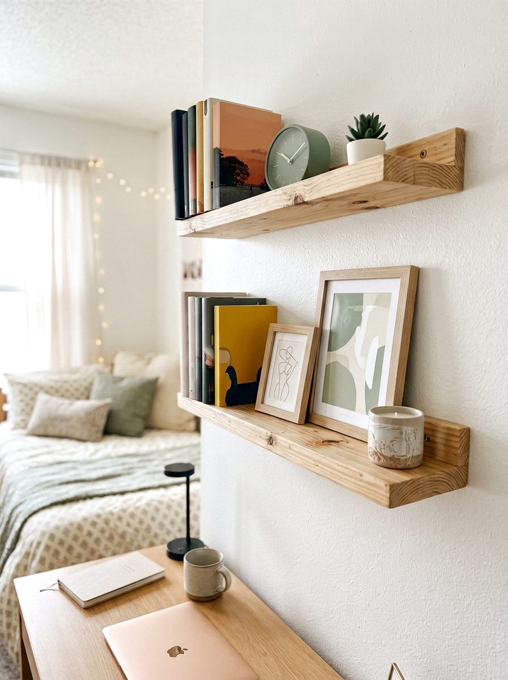 Floating Book Ledge Wall