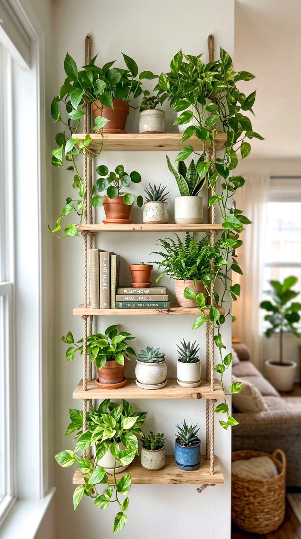 Floating Shelf Plant Wall
