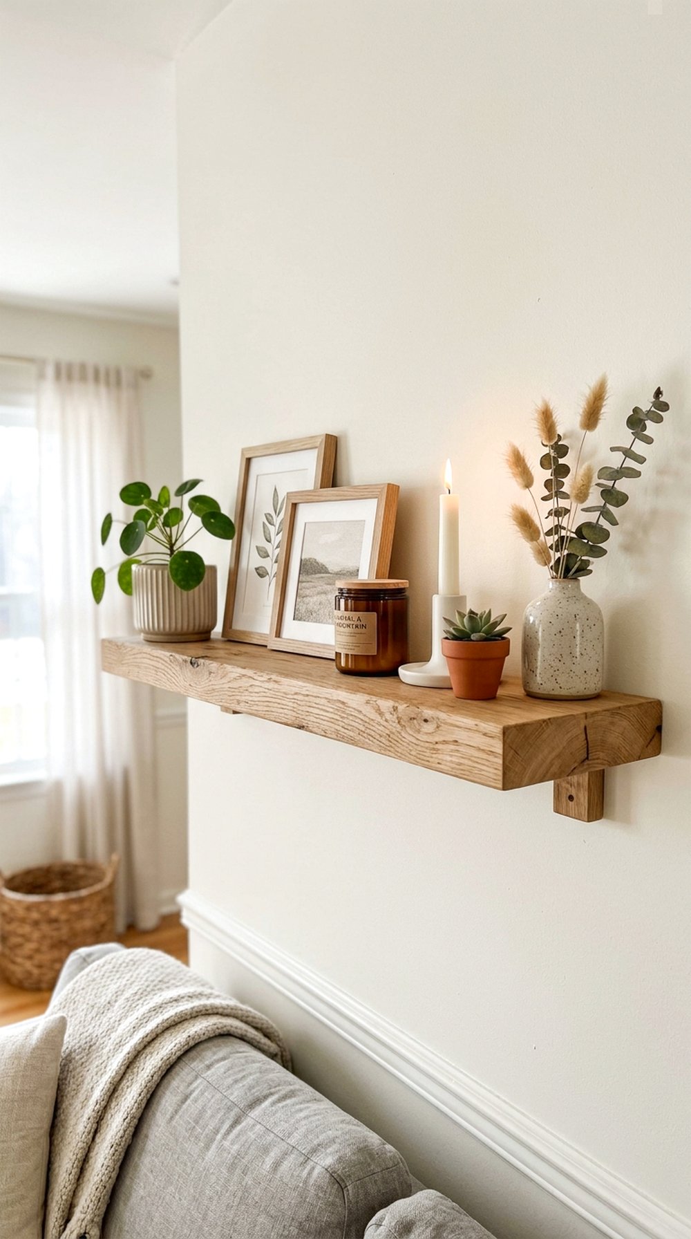Floating Wood Shelf Display