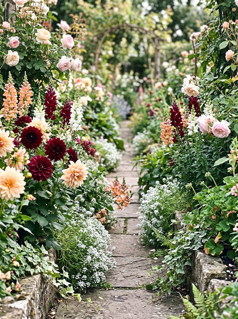 Flower-Filled Garden Path