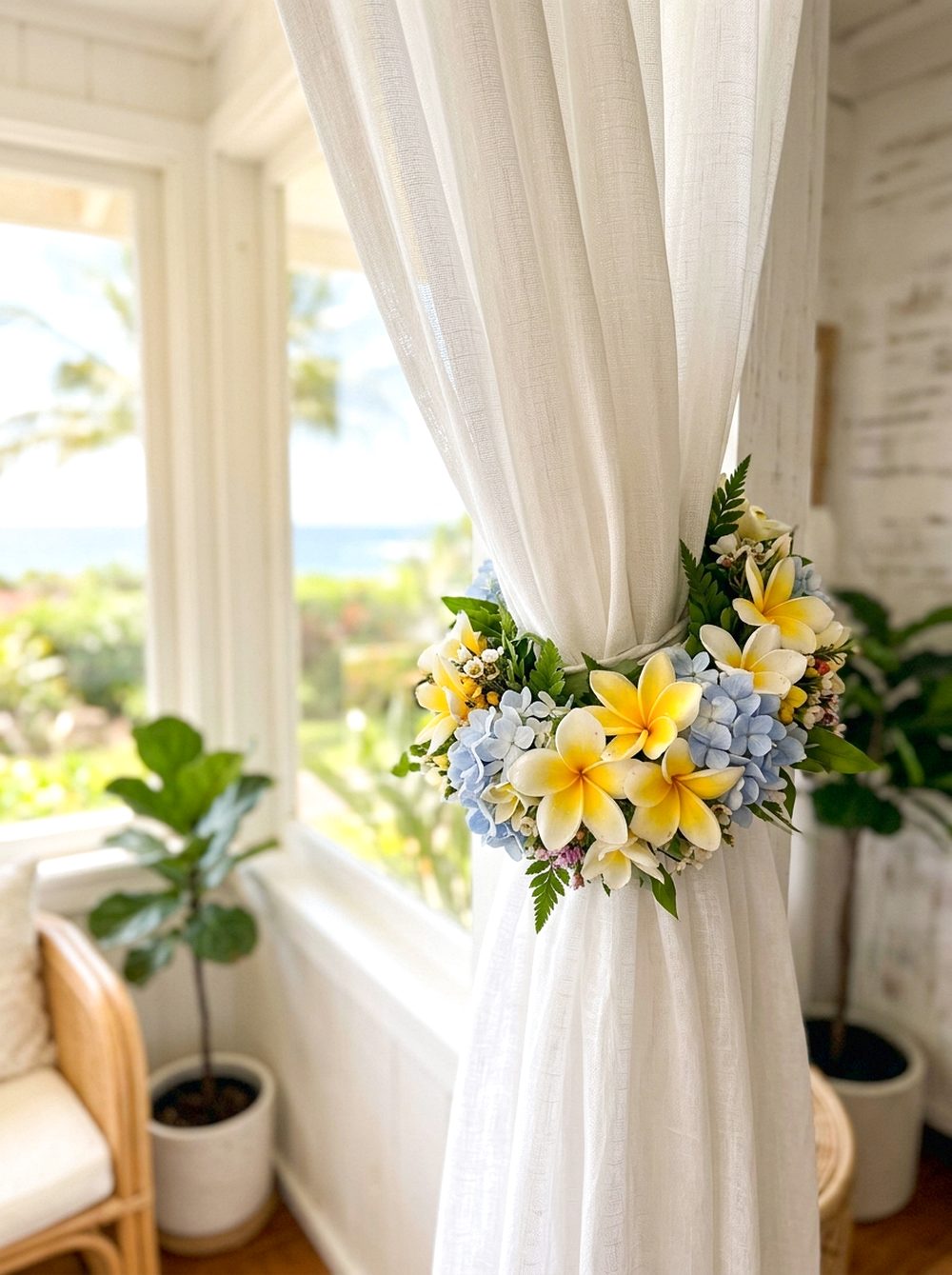 Flower Lei Curtain Tieback