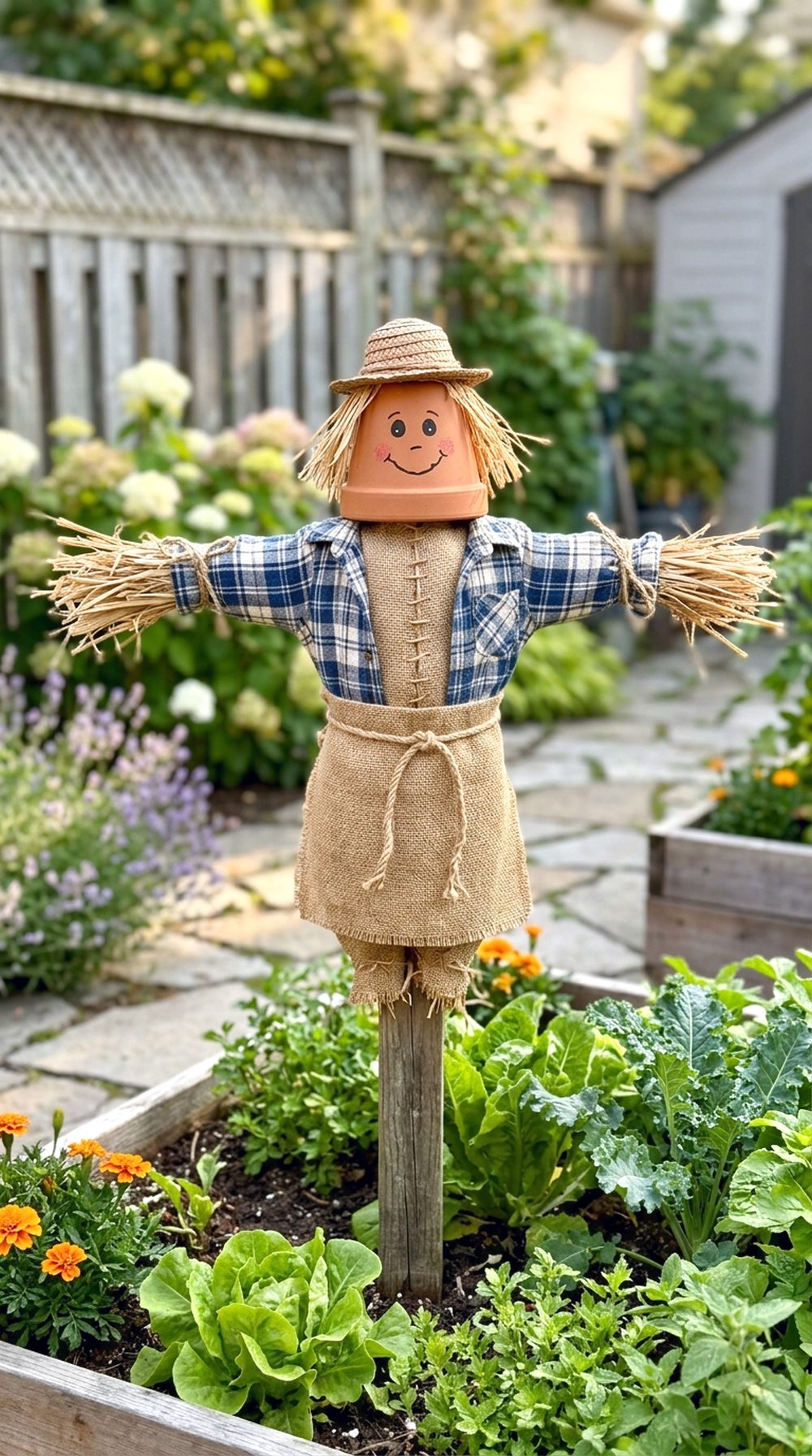Flower Pot Head Scarecrow