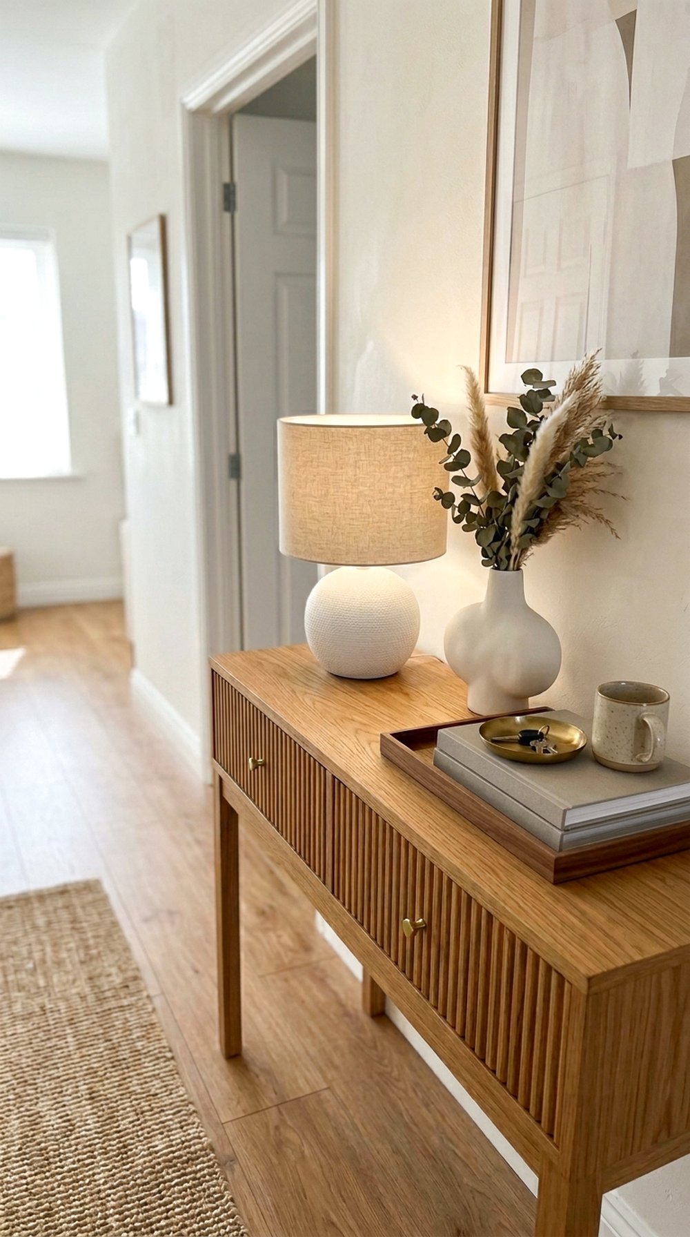 Fluted Wood Console