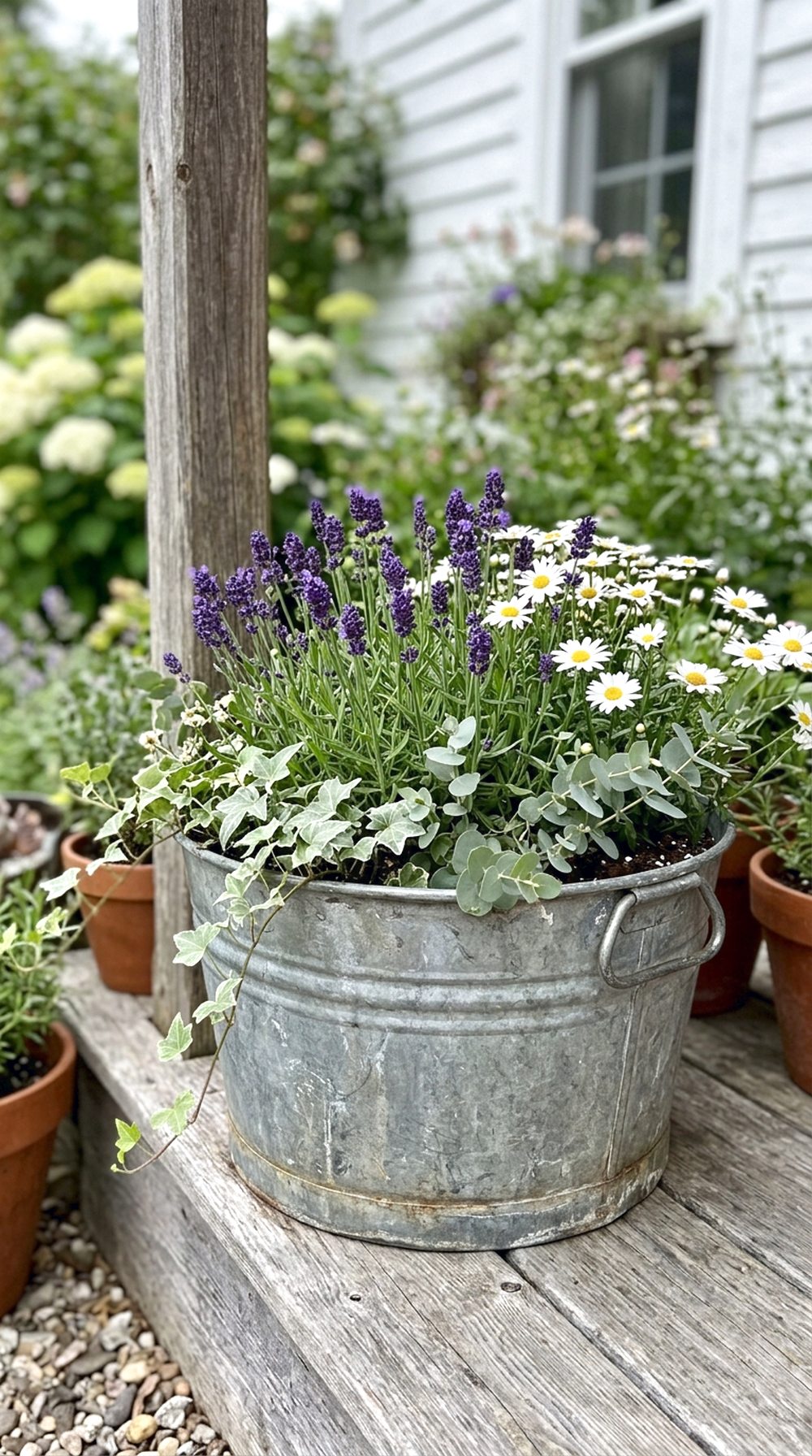 Galvanized Tub Flower Planter