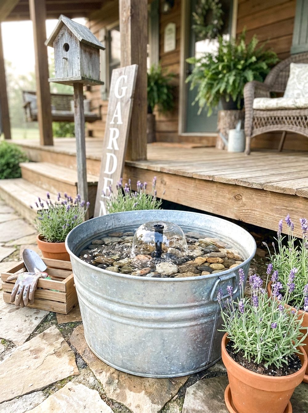Galvanized Tub Fountain