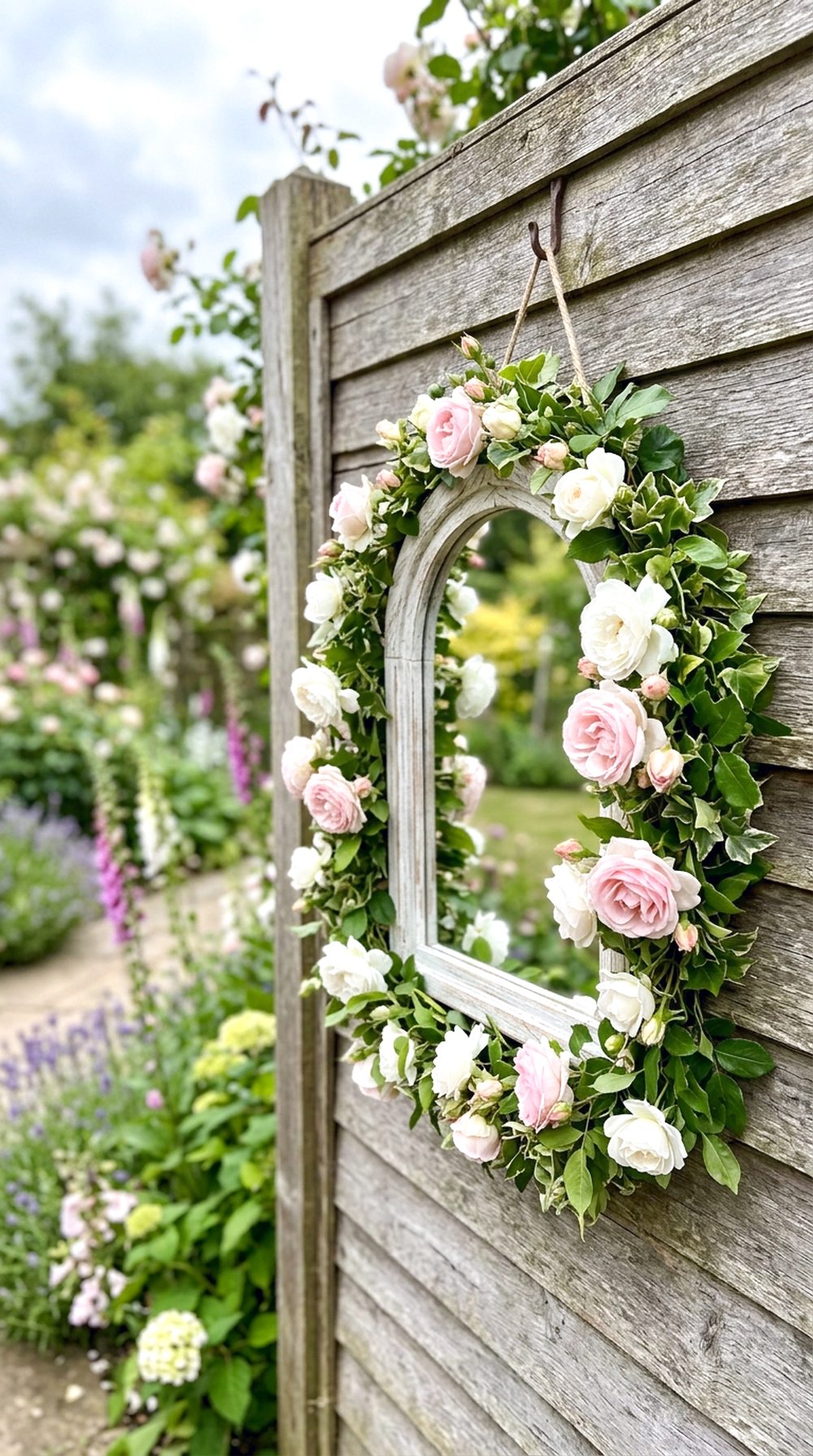 Garden Mirror On Fence