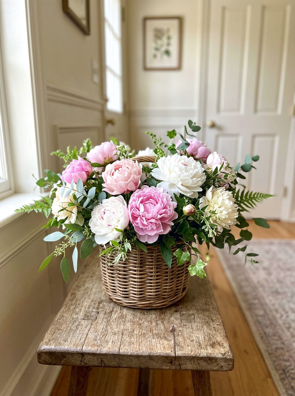 Garden-Style Peony Basket