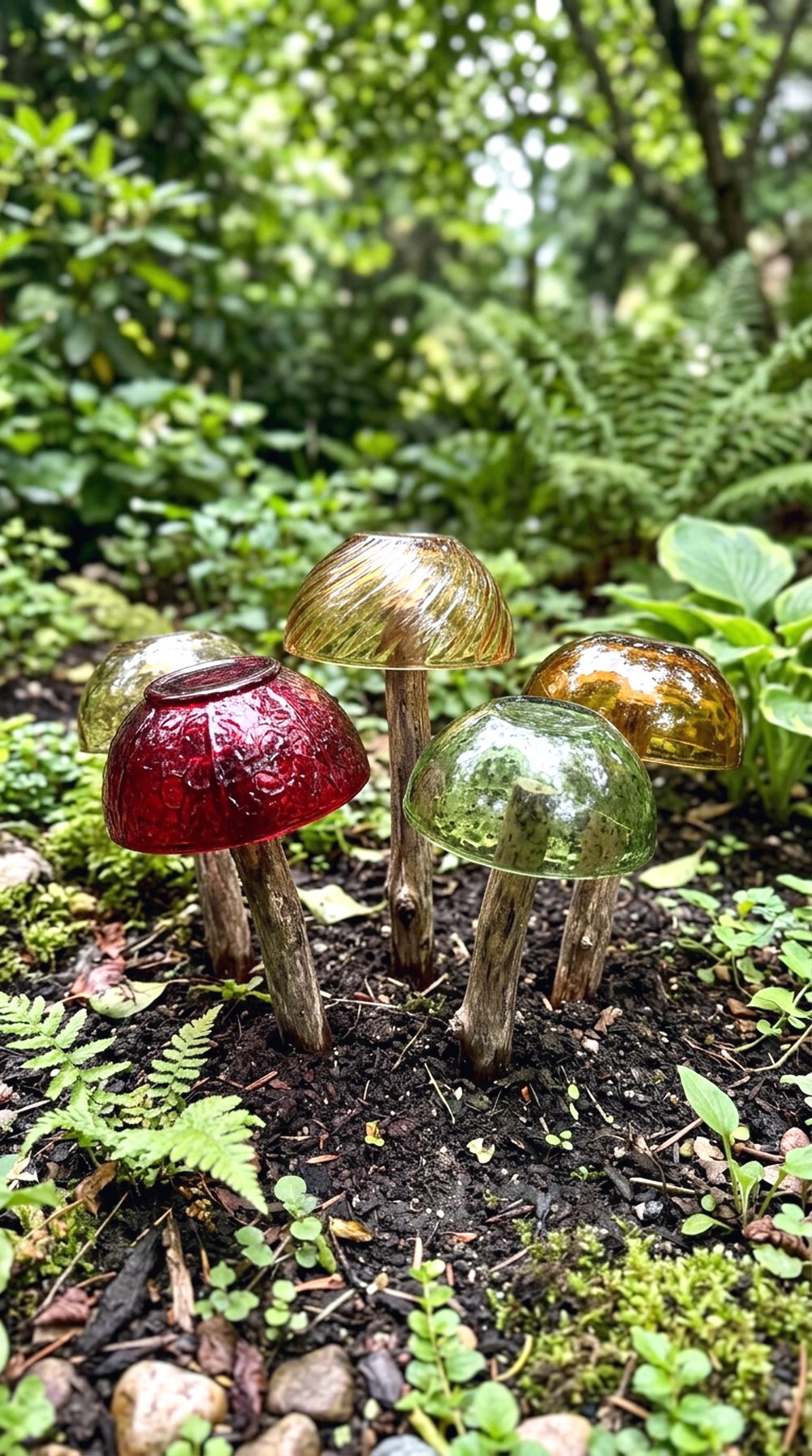 Glass Bowl Mushroom Decor